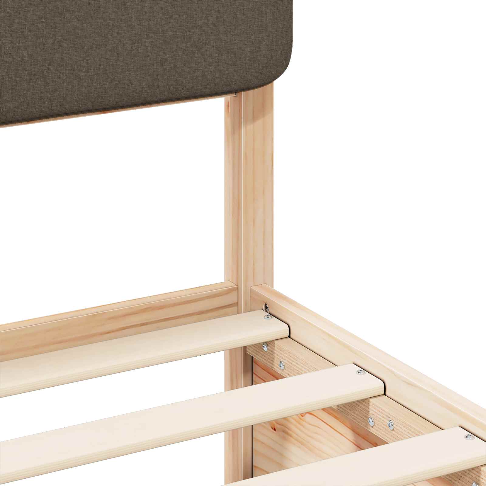 Posteljni okvir z oblazinjenim vzglavjem Taupe 120 x 190 cm - slika 8