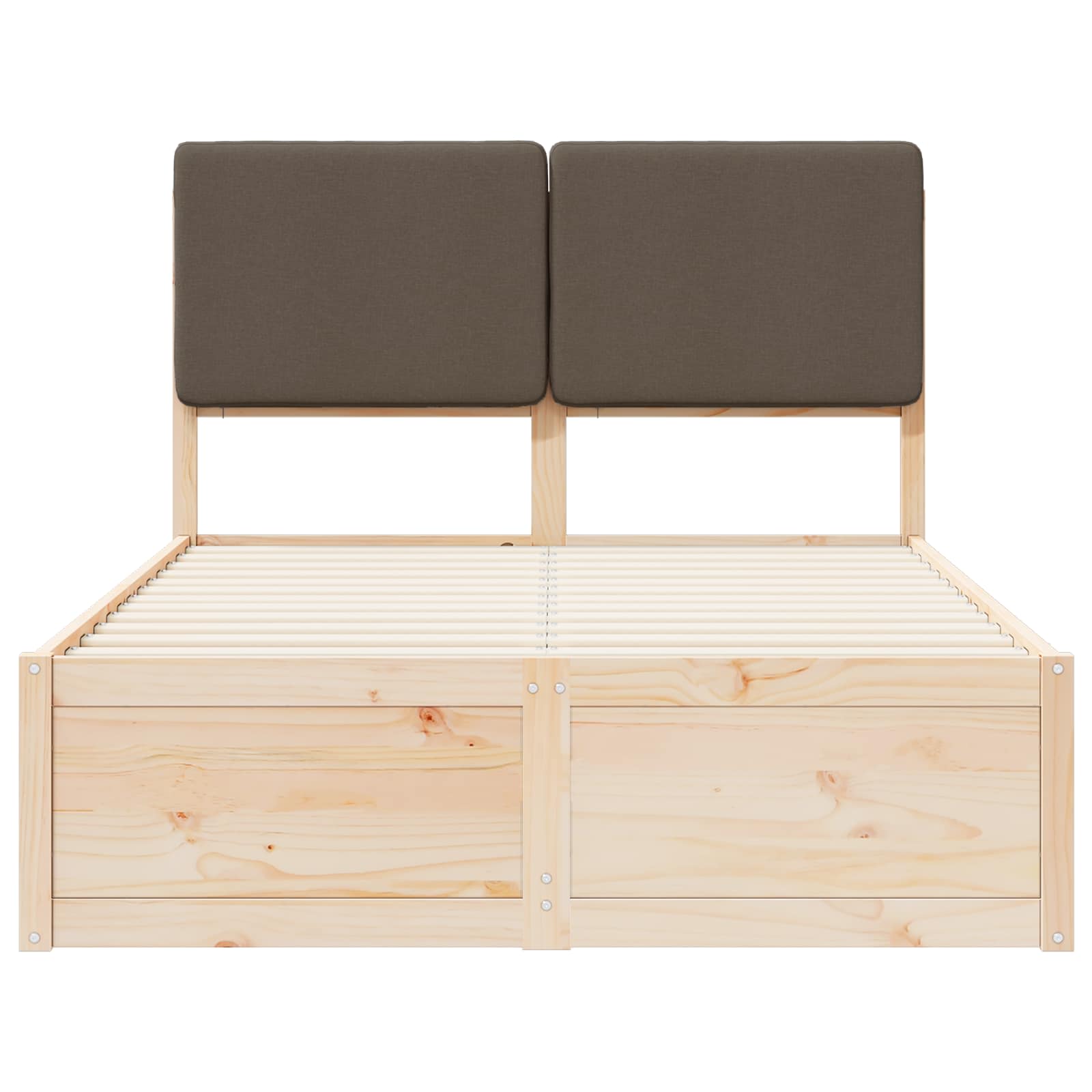 Posteljni okvir z oblazinjenim vzglavjem Taupe 120 x 190 cm - slika 5