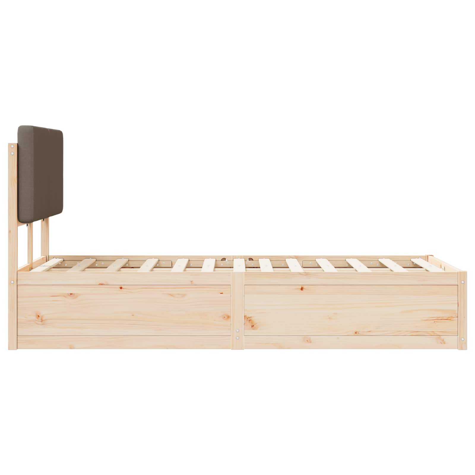 Posteljni okvir z oblazinjenim vzglavjem Taupe 120 x 190 cm - slika 6