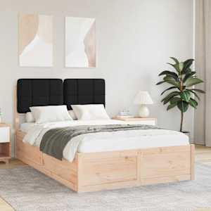 Posteljni okvir z oblazinjenim vzglavjem Črna 120 x 200 cm