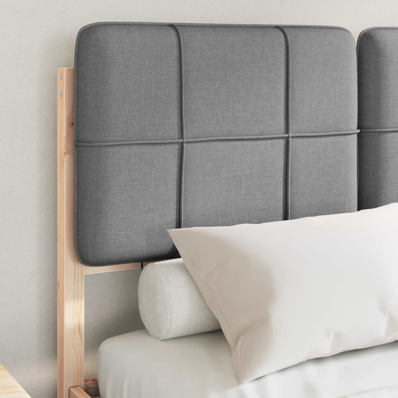 Voodiraam Pehme Peatoega peaga Helehall 120 x 190 cm Tahke mänd 26 Kõik vajalik sinu aeda ja koju! Voodiraam Pehme Peatoega peaga Helehall 120 x 190 cm Tahke mänd - Image 3