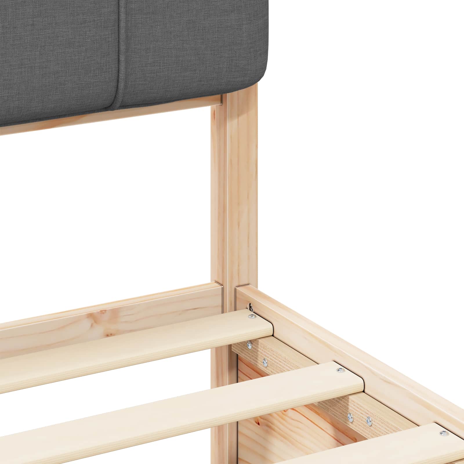 Voodiraam Pehme Peatoega peaga Tumehall 120 x 190 cm Tahke mänd 31 Kõik vajalik sinu aeda ja koju! Voodiraam Pehme Peatoega peaga Tumehall 120 x 190 cm Tahke mänd - Image 8