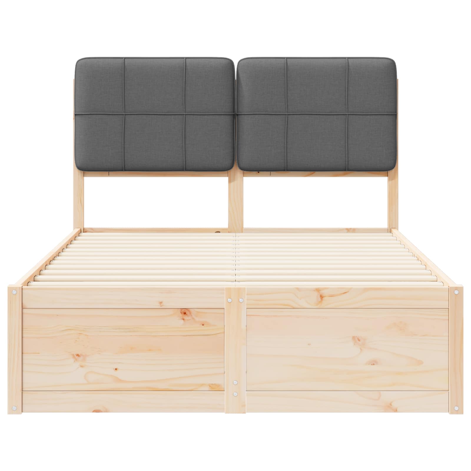 Voodiraam Pehme Peatoega peaga Tumehall 120 x 190 cm Tahke mänd 28 Kõik vajalik sinu aeda ja koju! Voodiraam Pehme Peatoega peaga Tumehall 120 x 190 cm Tahke mänd - Image 5