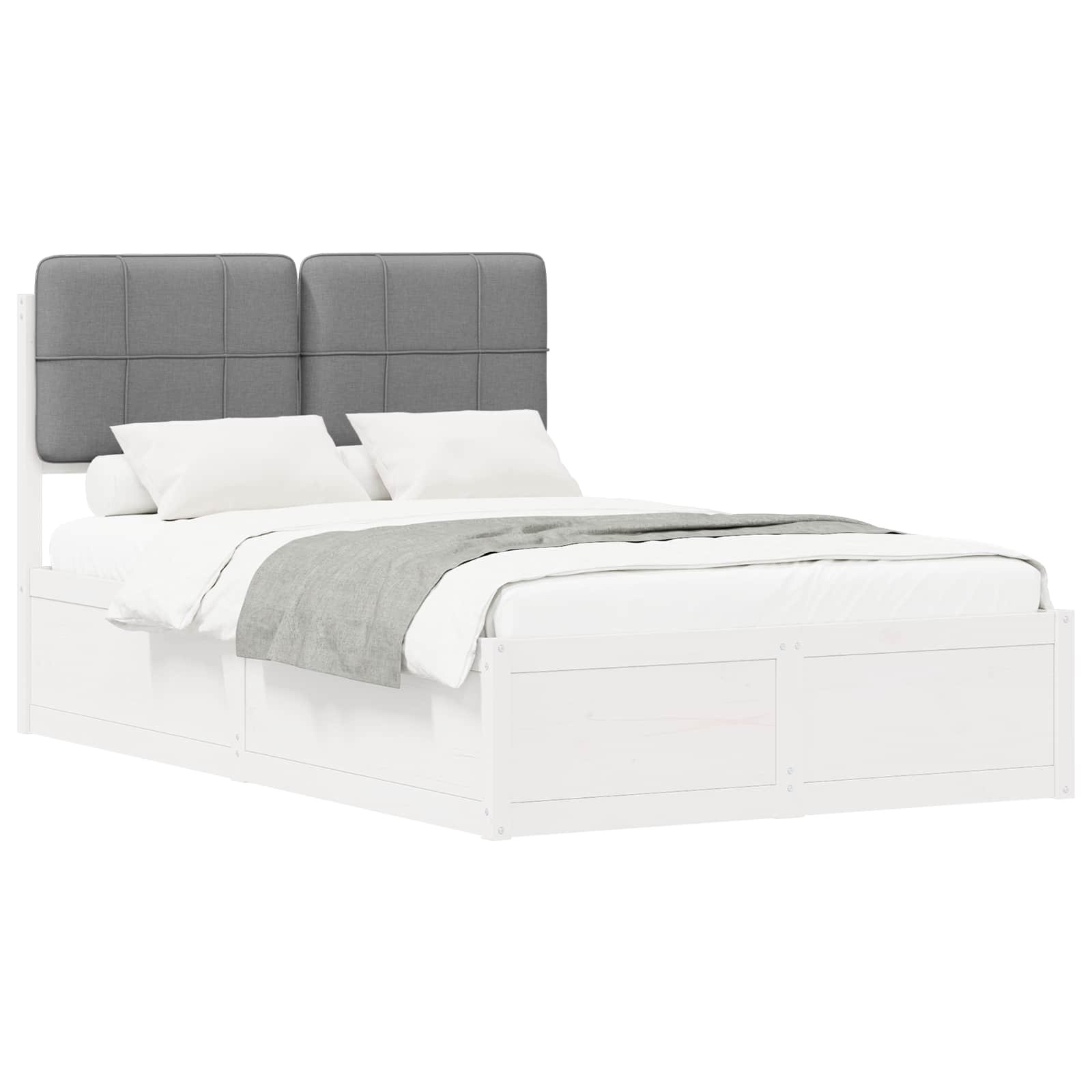 vidaXL Bedframe met Gevoerd Hoofdgedeelte Lichtgrijs 120 x 190 cm, foto 3