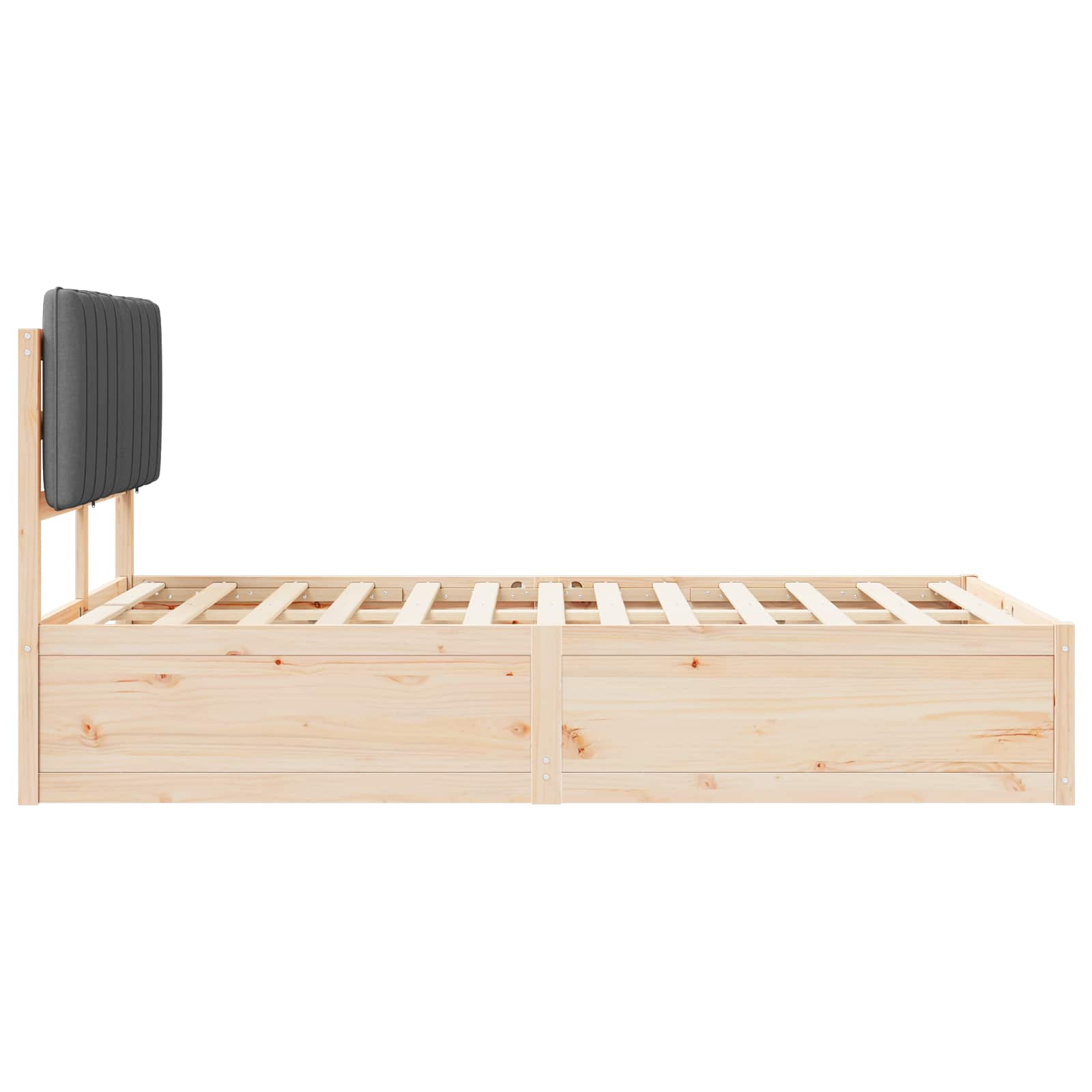 Voodiraam Pehme Peatoega peaga Tumehall 120 x 190 cm Tahke mänd 6 Kõik vajalik sinu aeda ja koju! Voodiraam Pehme Peatoega peaga Tumehall 120 x 190 cm Tahke mänd - Image 6