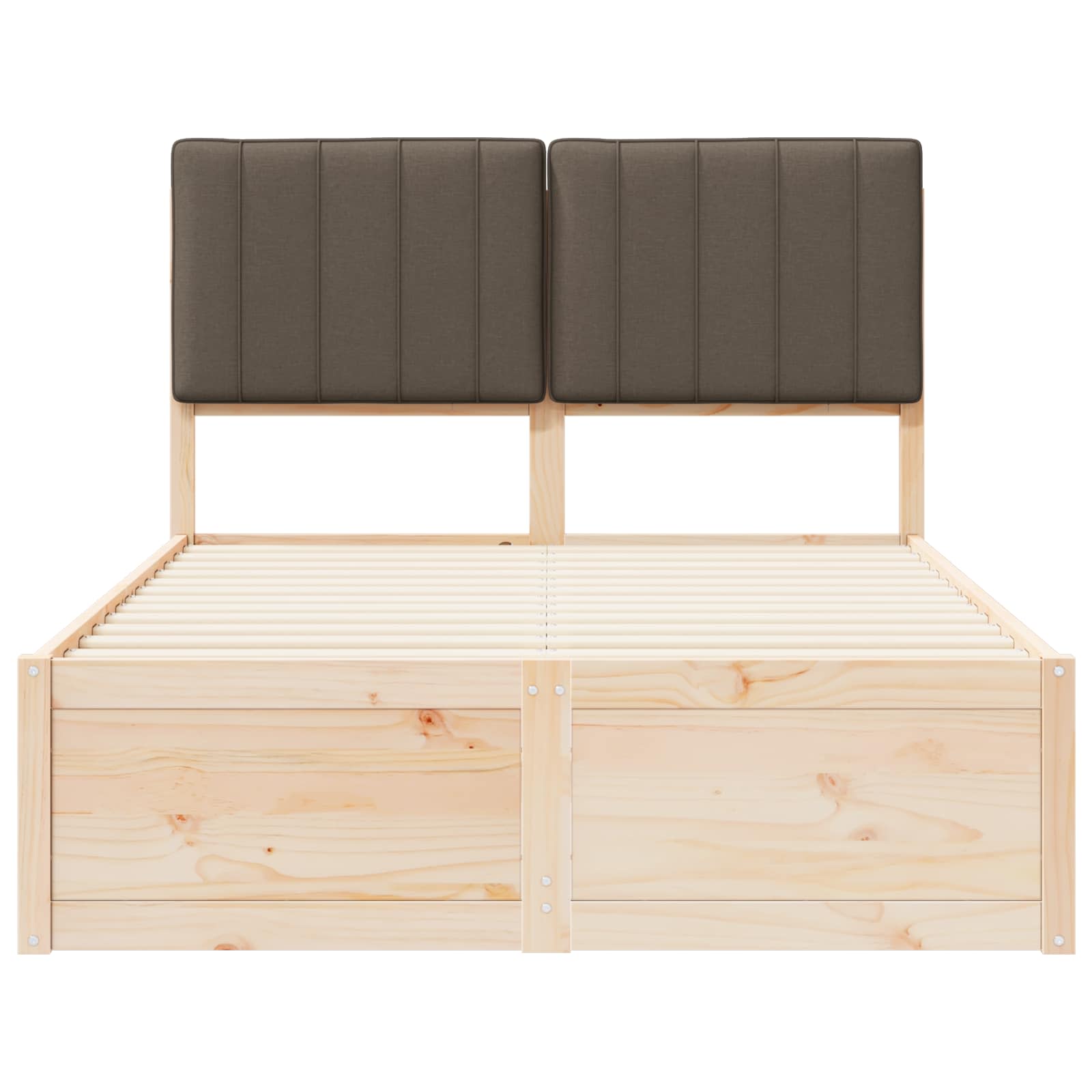 Voodiraam Pehme Peatoega Pruunikashall 120 x 190 cm Tahke mänd 5 Kõik vajalik sinu aeda ja koju! Voodiraam Pehme Peatoega Pruunikashall 120 x 190 cm Tahke mänd - Image 5