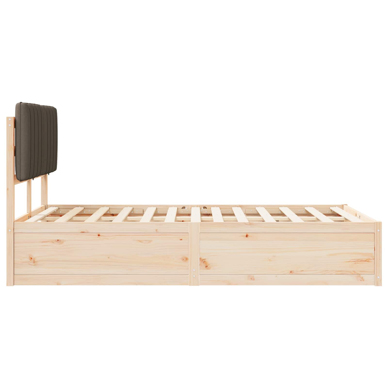 Voodiraam Pehme Peatoega Pruunikashall 120 x 190 cm Tahke mänd 6 Kõik vajalik sinu aeda ja koju! Voodiraam Pehme Peatoega Pruunikashall 120 x 190 cm Tahke mänd - Image 6