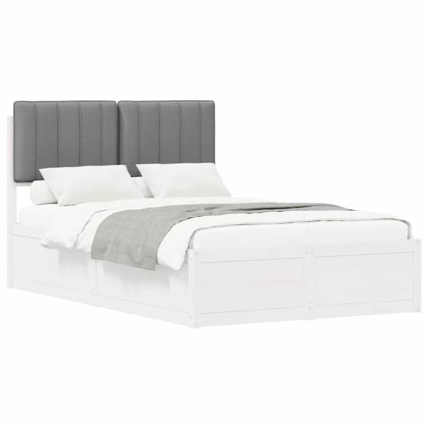 vidaXL Voodiraam Pehme Peatoega peaga Helehall 120 x 190 cm Tahke m&auml;nd