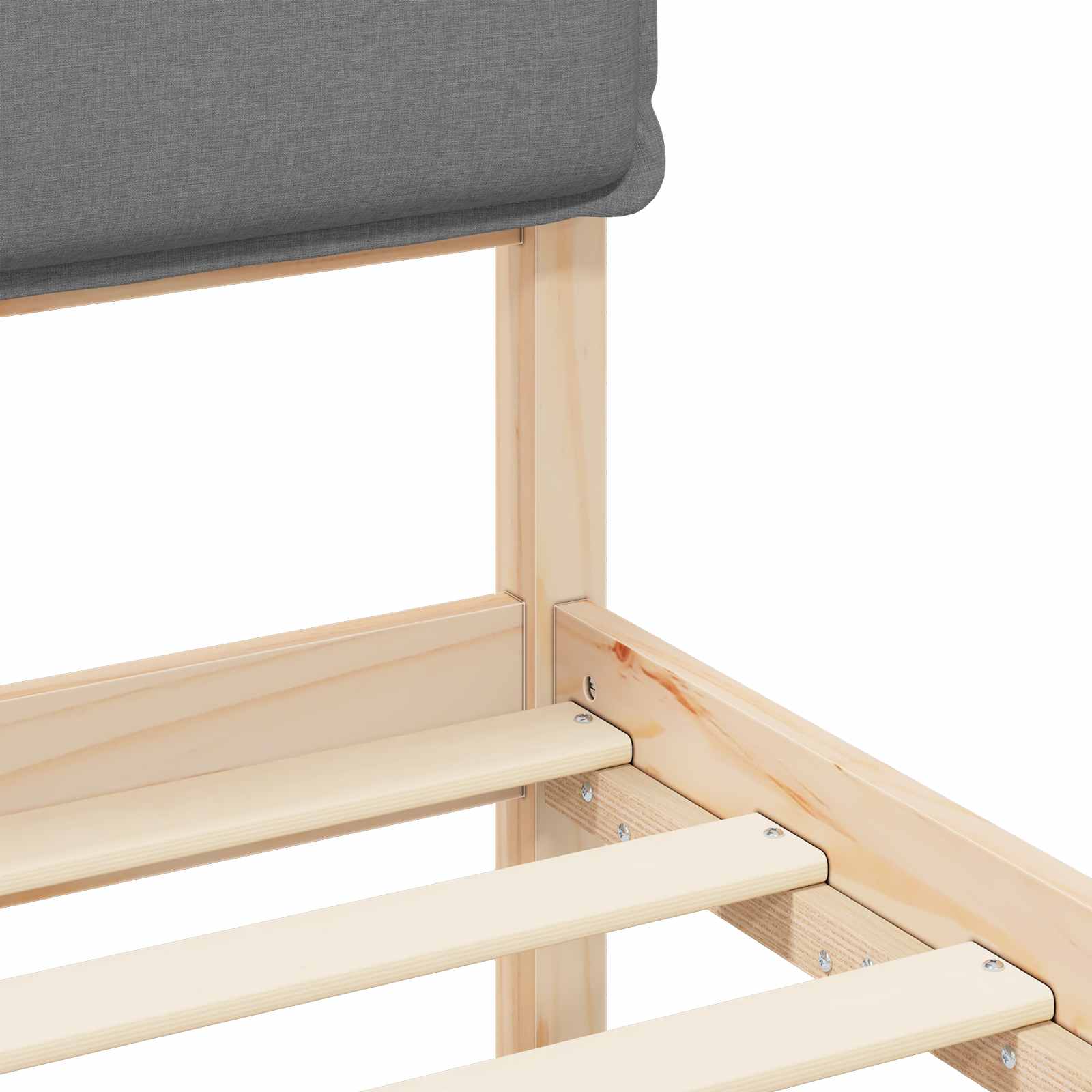 Gultas rāmis ar polsterētu galvas balstu Gaiši pelēks