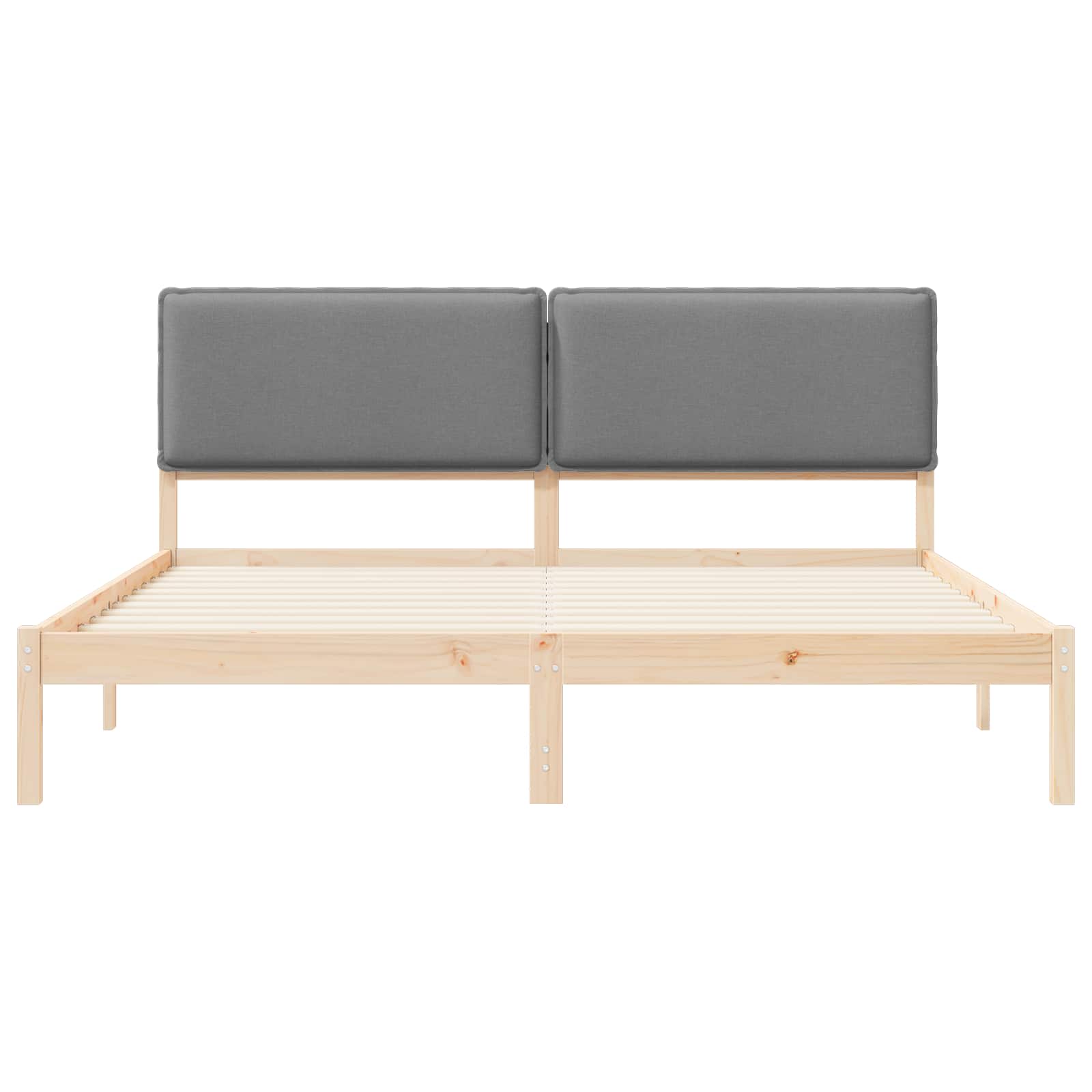 Gultas rāmis ar polsterētu galvas balstu Gaiši pelēks