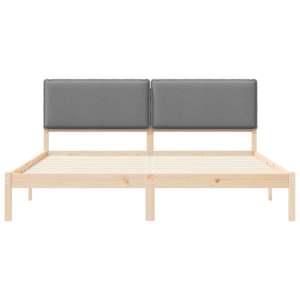 Rám postele s čalouněným čelem s čelo Světle šedá 200 x 200 cm - obrázek 5