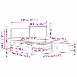 Rám postele s čalouněným čelem s čelo Černá 200 x 200 cm - obrázek 11