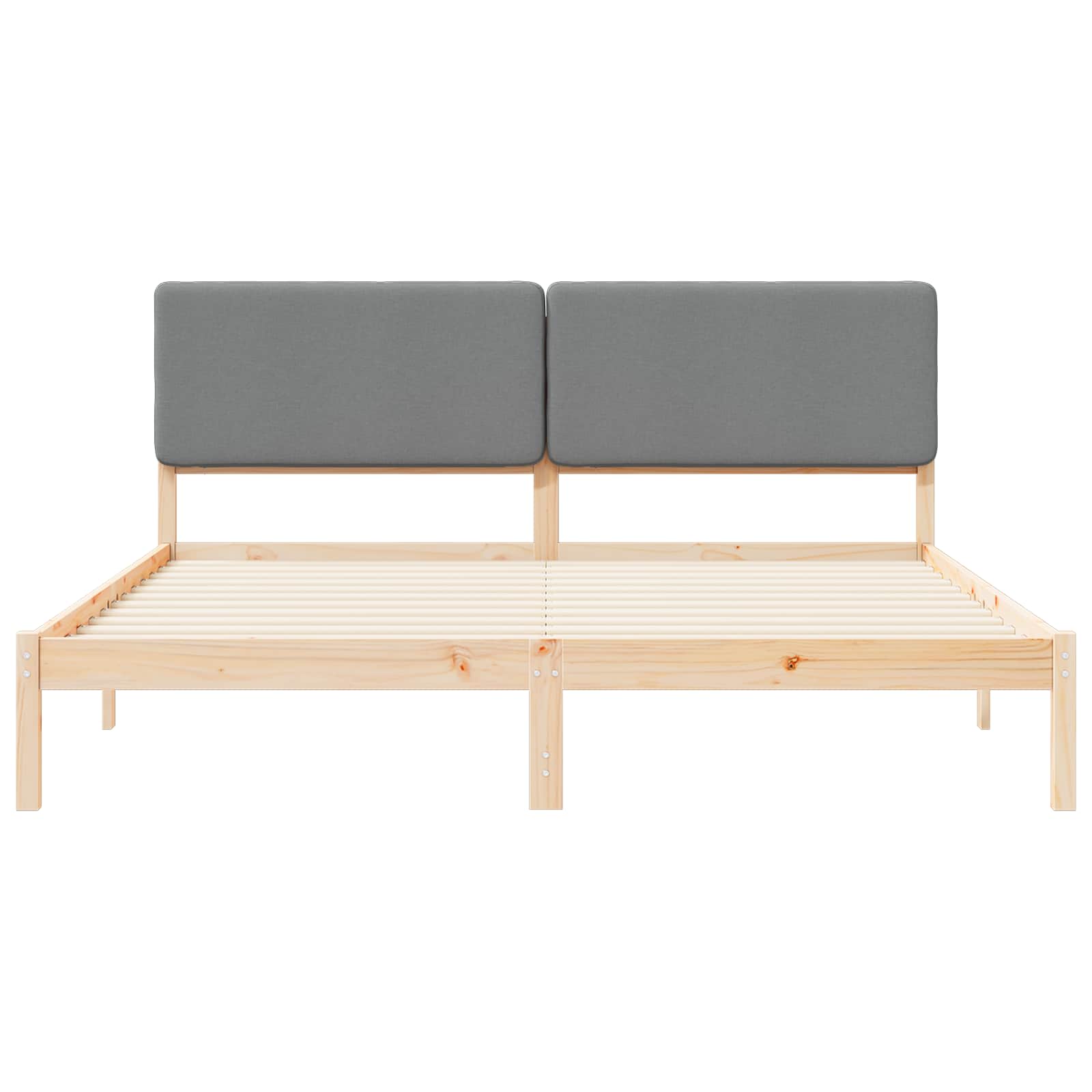 Posteljni okvir z oblazinjenim vzglavjem Svetlo siva - slika 5