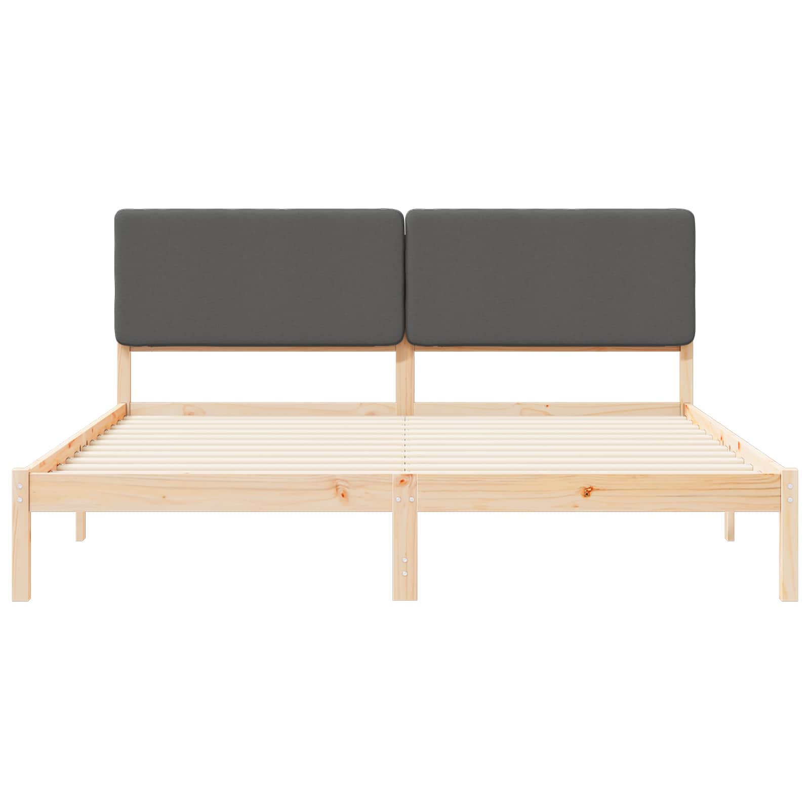 Gultas rāmis ar polsterētu galvas balstu Tumši pelēks