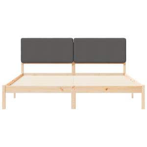 Rám postele s čalouněným čelem s čelo Tmavě šedá 200 x 200 cm - obrázek 5