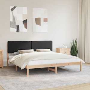 Rám postele s čalouněným čelem s čelo Černá 200 x 200 cm - obrázek 1