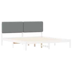Rám postele s čalouněným čelem s čelo Světle šedá 200 x 200 cm - obrázek 4