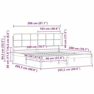 Rám postele s čalouněným čelem s čelo Taupe 200 x 200 cm - obrázek 11