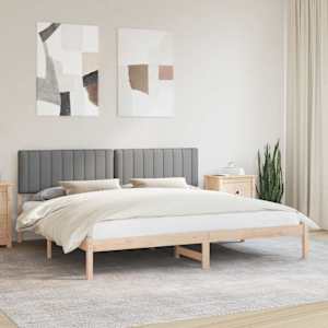 Rám postele s čalouněným čelem Světle šedá 200 x 200 cm - obrázek 1