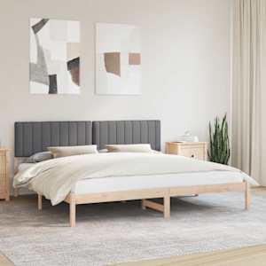 Rám postele s čalouněným čelem Tmavě šedá 200 x 200 cm - obrázek 1