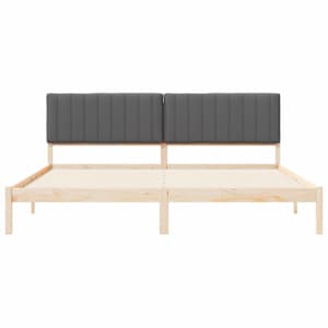 Rám postele s čalouněným čelem Tmavě šedá 200 x 200 cm - obrázek 5