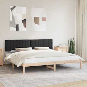 Rám postele s čalouněným čelem Černý 200 x 200 cm - obrázek 1