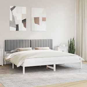 Rám postele s čalouněným čelem Světle šedá 200 x 200 cm - obrázek 1