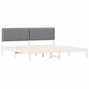 Rám postele s čalouněným čelem Světle šedá 200 x 200 cm - obrázek 4