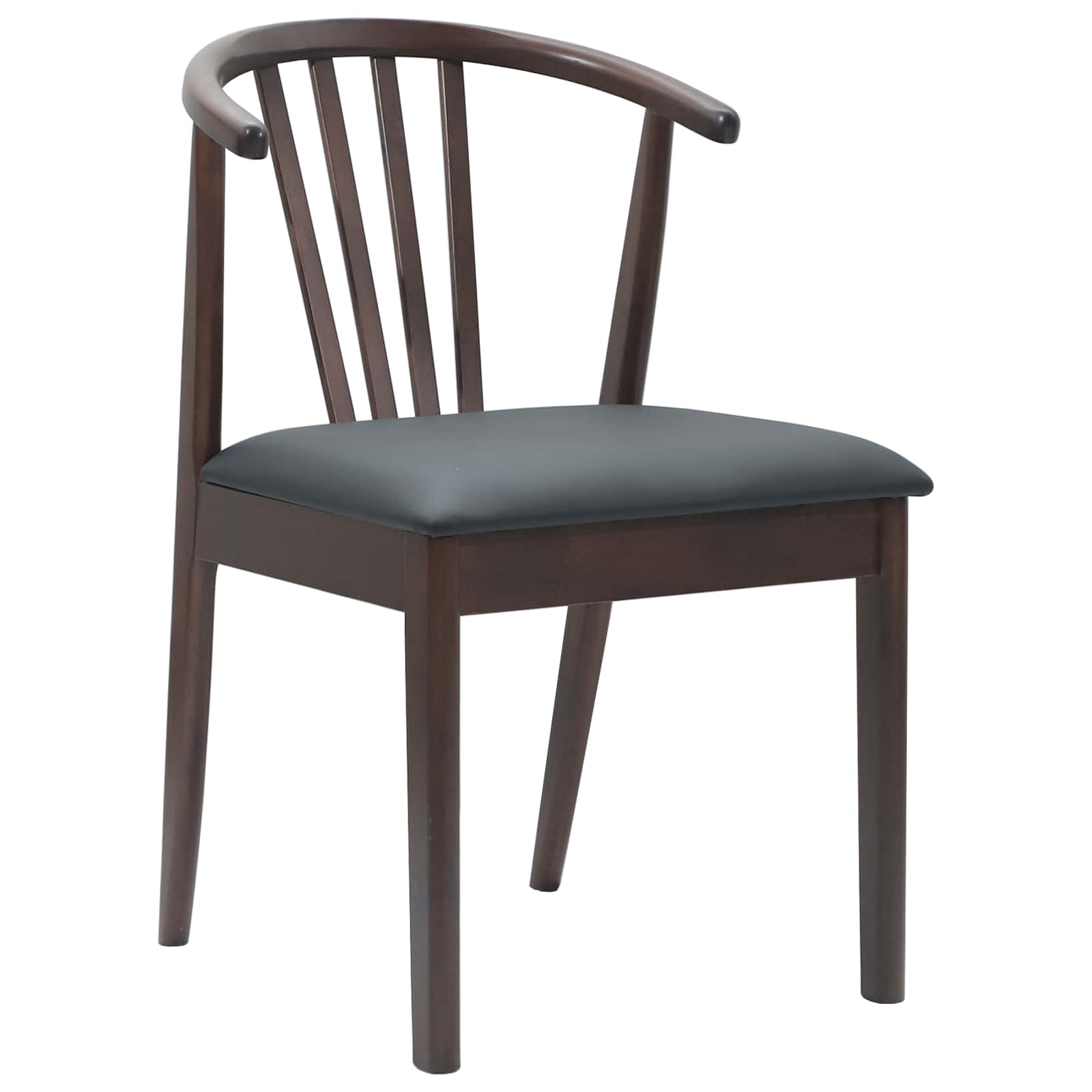 Ruokatuoli 2 pcs Vaaleanruskea ja musta Massiivinen kumipuu - Image 4