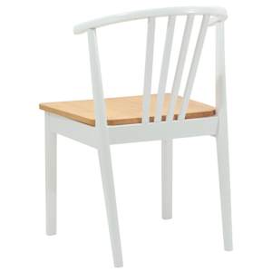 Jídelní židle 2 pcs bílá a přírodní Pevné gumovníkové dřevo - obrázek 7