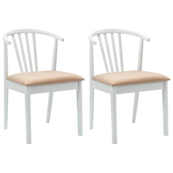 vidaXL S&ouml;&ouml;gitool 2 tk Tahke kummipuu Valge ja pruun 51 x 61 x 80,5 cm