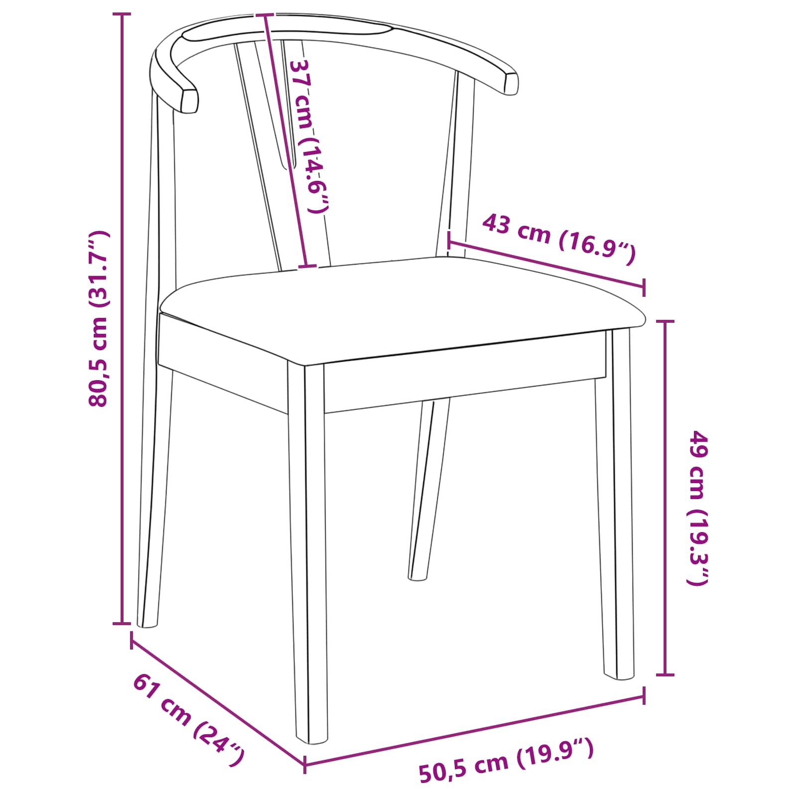 Ruokatuoli 2 pcs Vaaleanruskea ja vaalea Kestävä Kumipuinen - Image 11