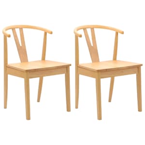 vidaXL S&ouml;&ouml;gitool 2 tk Paks Kautsukipuit Neutraalne 50,5 x 61 x 80,5 cm
