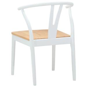 Jídelní židle 2 pcs Bílá a přírodní Masivní gumové dřevo - obrázek 7
