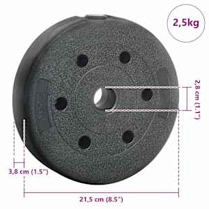 Cvičební závaží 10 kg 4 pcs Černá Ø 21,5 x 3,8 cm - obrázek 7
