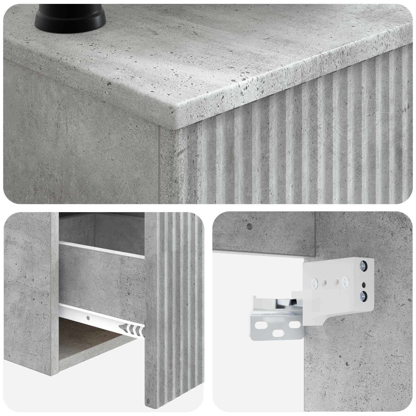 vidaXL Badezimmerschrank-Set 3 stk. Betongrau 40 x 41 x 56 cm – Bild 9