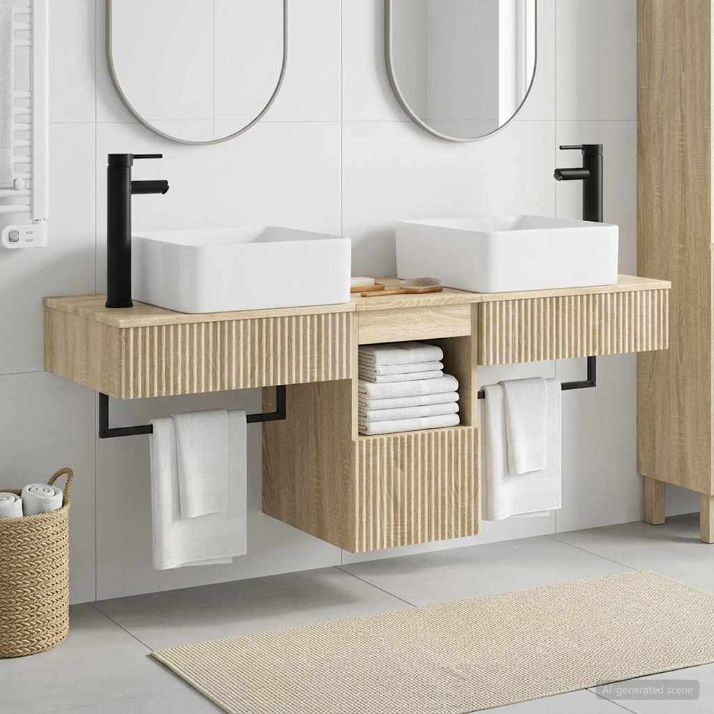 Vannitoa kapikomplekt 3 tk Sonoma tamm 53 x 35 x 39 cm