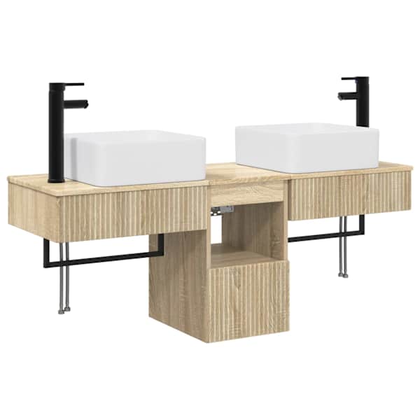 vidaXL Vannitoa kapikomplekt 3 tk Sonoma tamm 53 x 35 x 39 cm