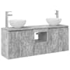 vidaXL Vannitoa kapikomplekt 3 tk Betoonhall 129 x 35 x 80 cm