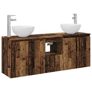 vidaXL Vannitoa kapikomplekt 3 tk Vana puit 49,5 x 35 x 63 cm