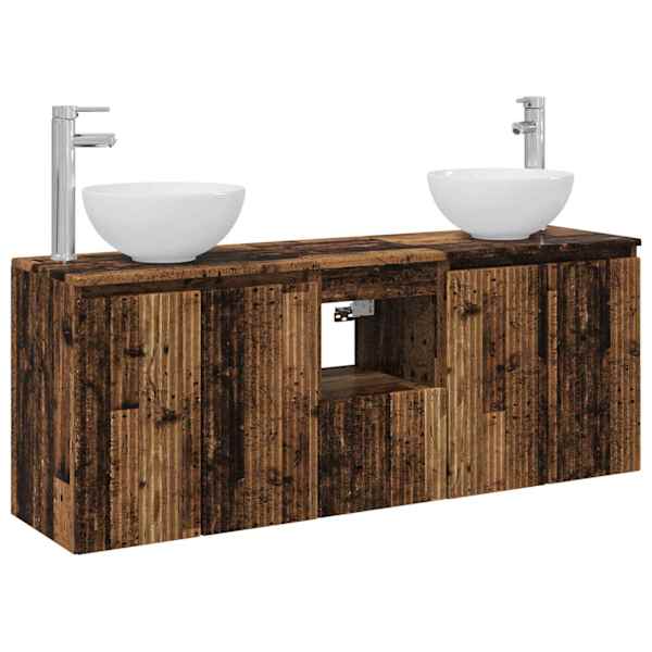 vidaXL Vannitoa kapikomplekt 3 tk Vana puit 49,5 x 35 x 63 cm