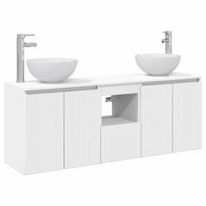 vidaXL Vannitoa kapikomplekt 3 tk Valge 49,5 x 41 x 64,5 cm Tehispuit