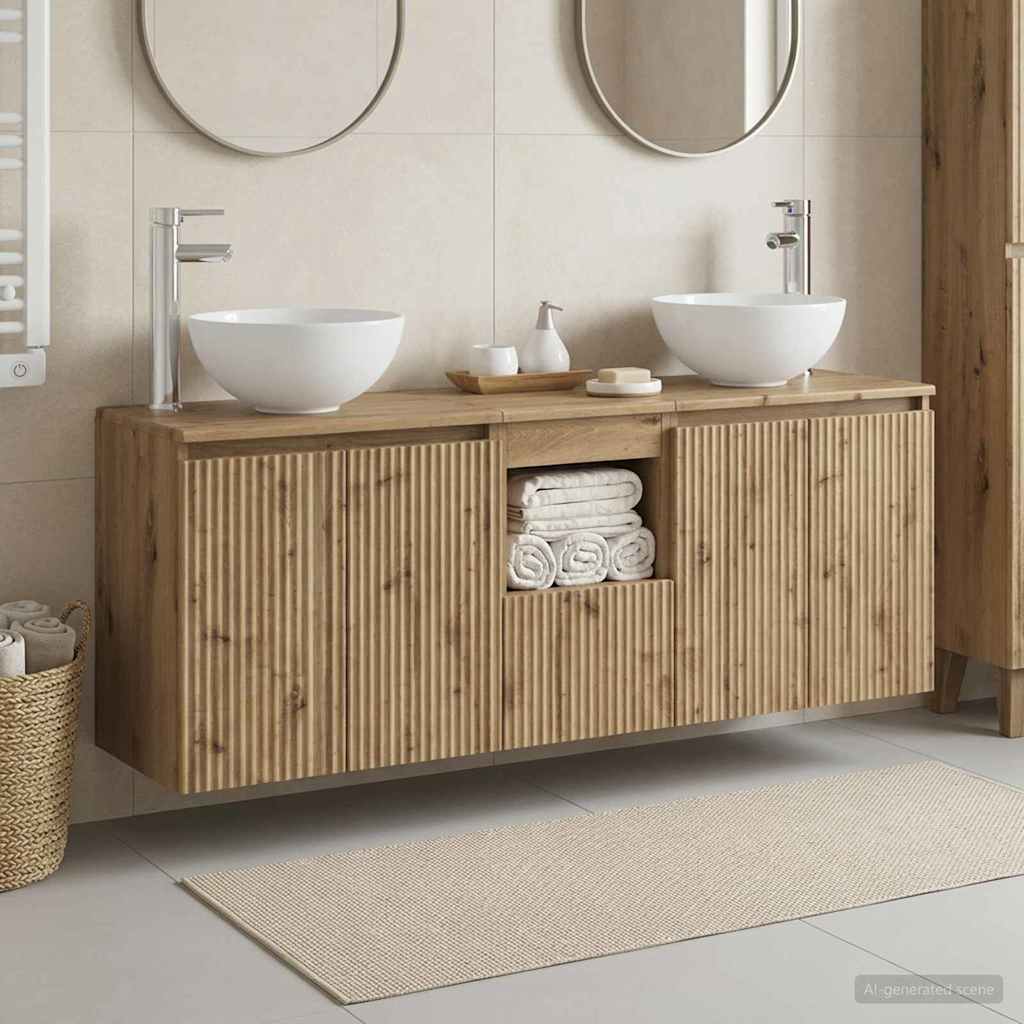 Vannitoa kapikomplekt 3 tk Artisan tamm 49,5 x 41 x 64,5 cm