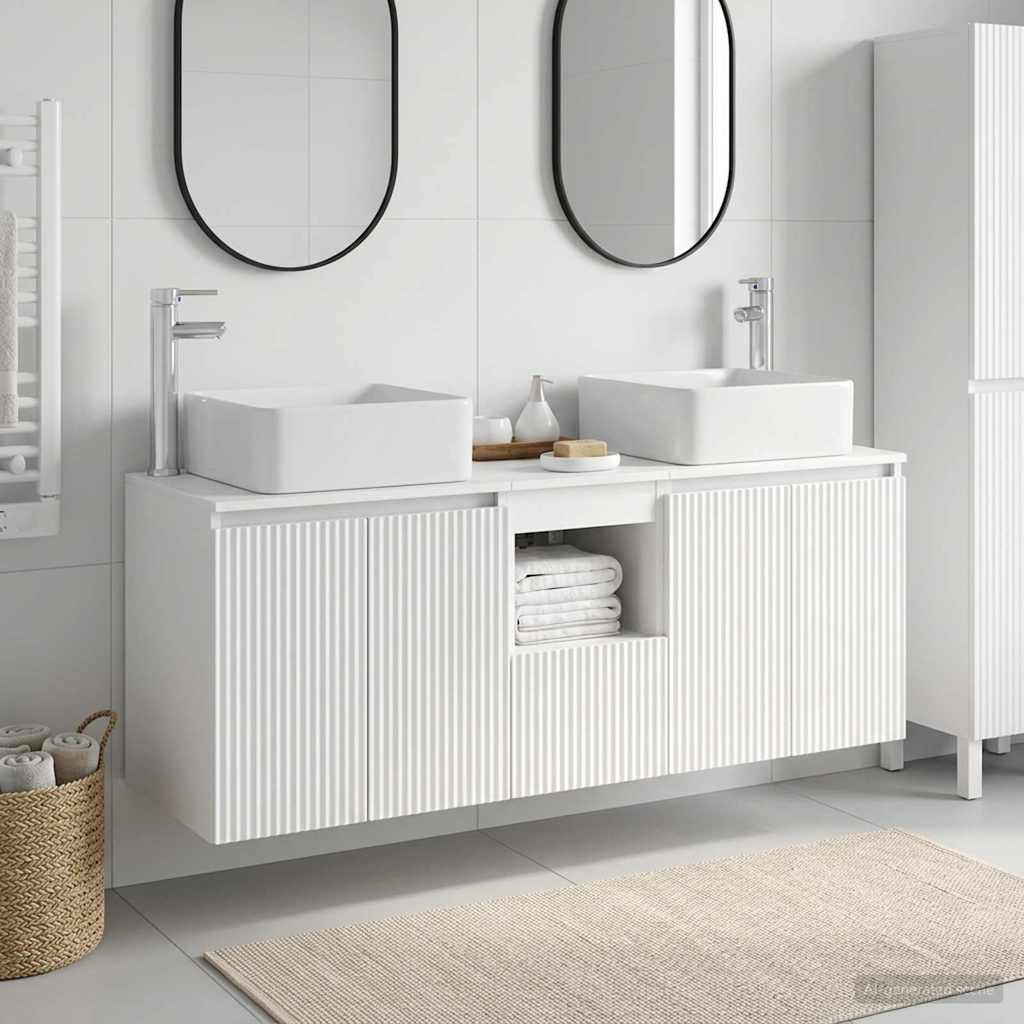 vidaXL Badrumsskåpsset 3 st Vit 49,5 x 41 x 63 cm Konstruerat trä