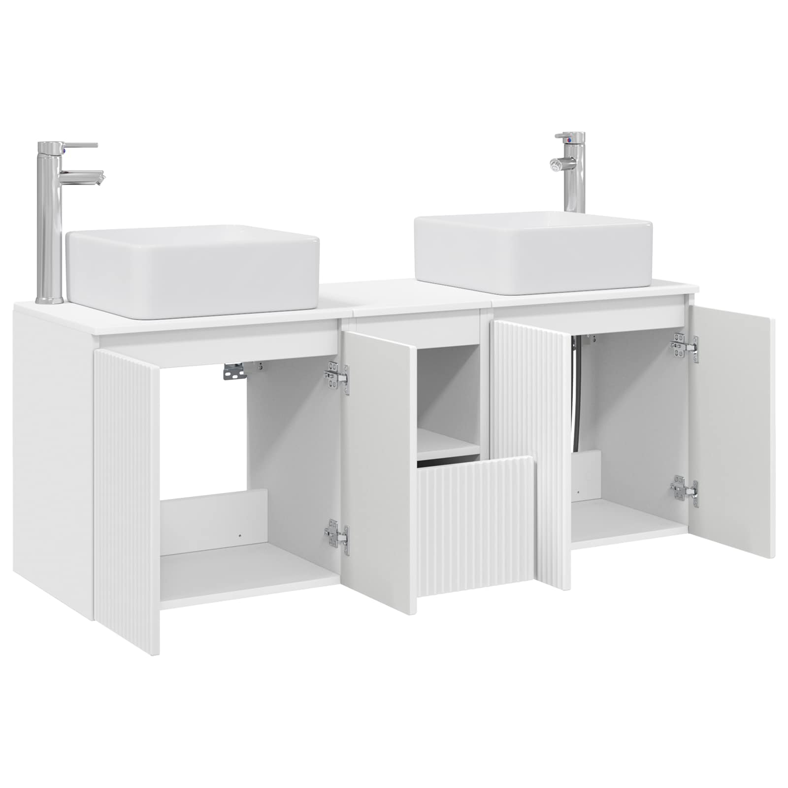 Komplet omaric za kopalnico 3 kos Bela 49,5 x 41 x 63 cm