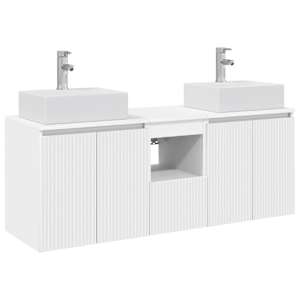 vidaXL Vannitoa kapikomplekt 3 tk Valge 49,5 x 41 x 62,5 cm Tehispuit
