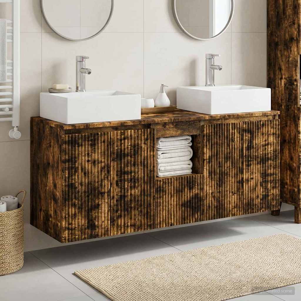 Vannitoa kapikomplekt 3 tk Suitsutatud tamm 49,5 x 41 x 62,5 cm