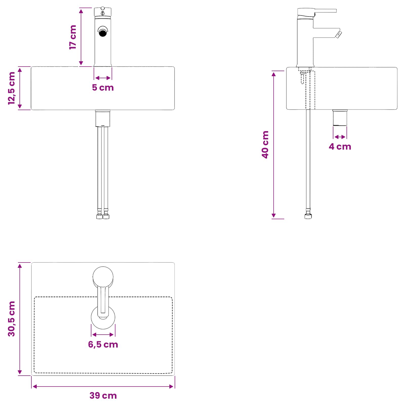 vidaXL Badezimmerschrank-Set 3 stk. Altholz 129 x 41 x 79,5 cm – Bild 12