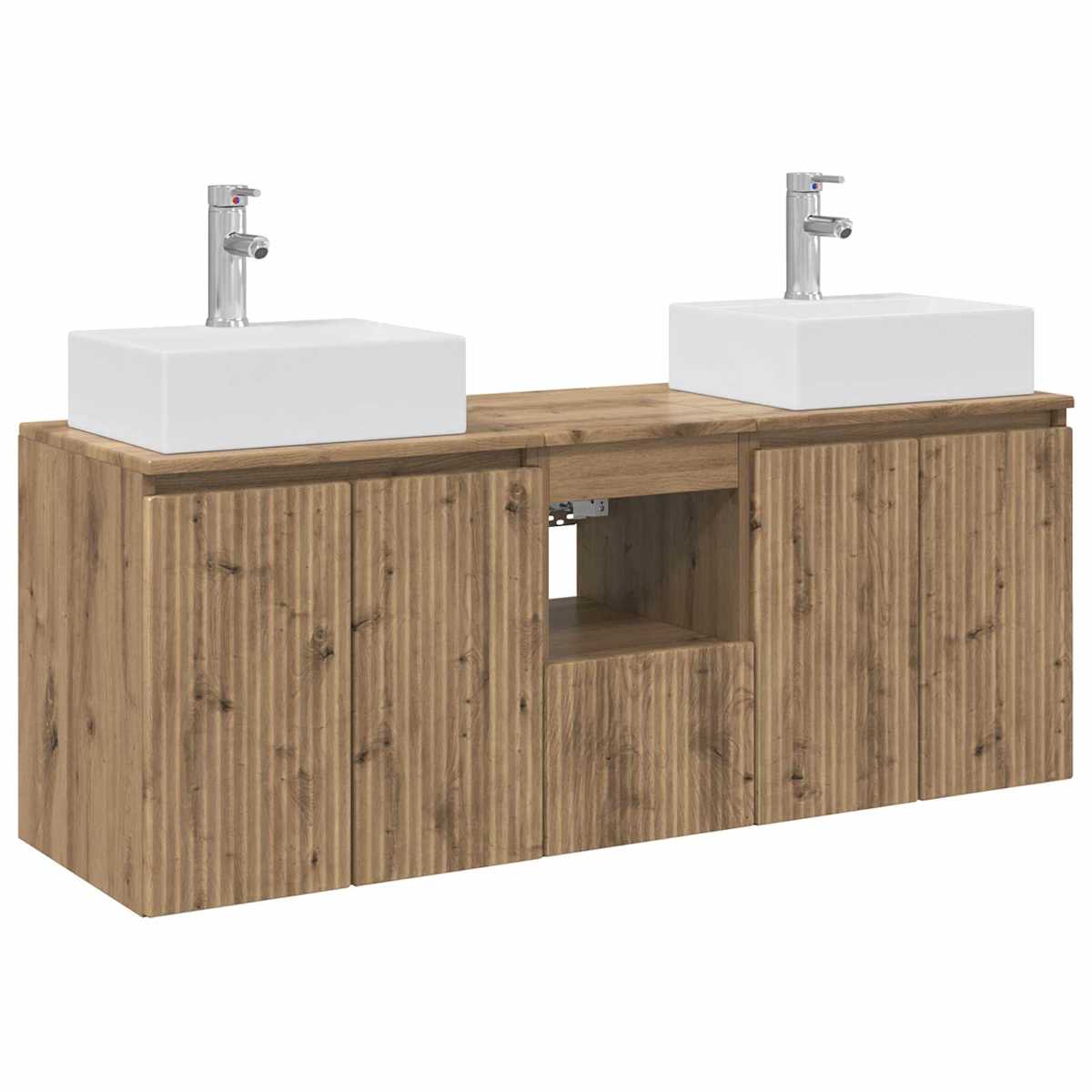 Badeværelsesskabsæt 3 stk. 129 x 41 x 79,5 cm - Billede 2