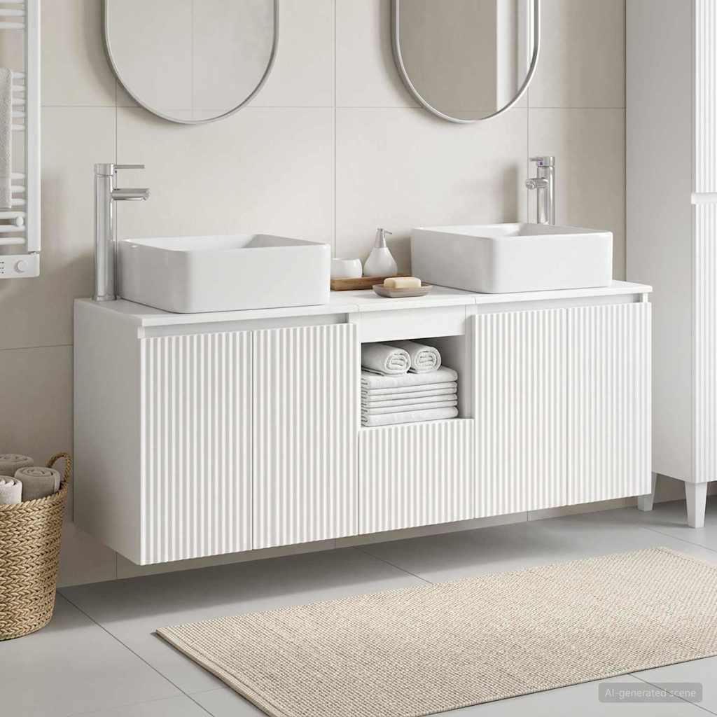 vidaXL Badrumsskåpsset 3 st Vit 53 x 35 x 63 cm Konstruerat trä